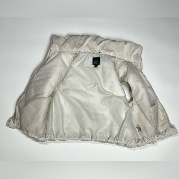 Beige Crop Puffer Vest Cropped Zip Up Down Quilted Jacket Neck Padded Airport 25 - Picture 10 of 17